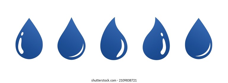 set of water drop flat design