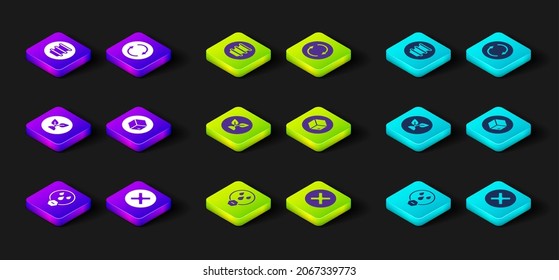 Set Water drop forbidden, X Mark, Cross in circle, Plant based, Carton cardboard box, Recycle symbol and Bowl icon. Vector