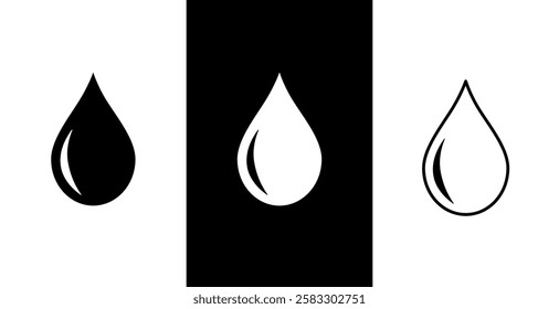 Set of water drop icon.