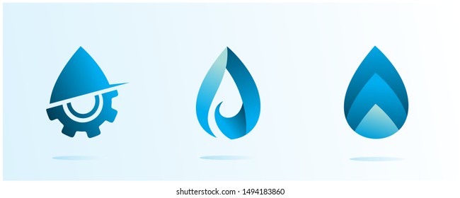 set of water drop icon design vector template collections. geometric , modern logo