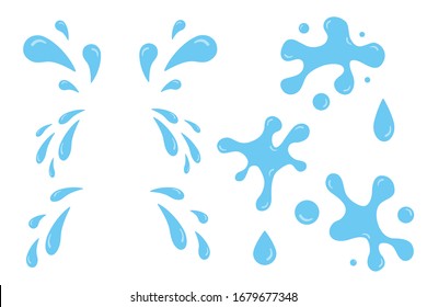 Set of water and water drop icon design, illustration vector. Cartoon tears streams.