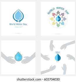 Set of Water drop icon vector logo design template.World Water Day set.Design for greeting Card,Poster,Flyer,Cover,Brochure,Abstract background.Vector illustration