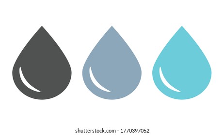 Diseño de vectores planos con un conjunto de iconos de gota de agua