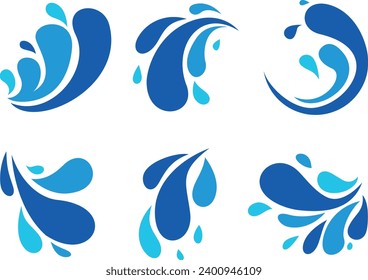 Set of water drop lets, water wave vector set	