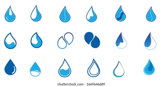 Set of Water drop logo design with modern concept. Oil icon vector illustration