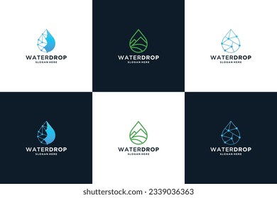 Set of water drop logo design