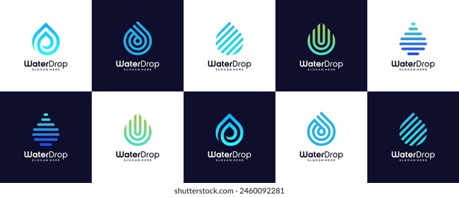set of Water Drop Logo Design, Vector illustration