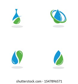 set of water drop logo and symbol design vector