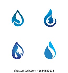 set of Water drop Logo Template vector illustration design