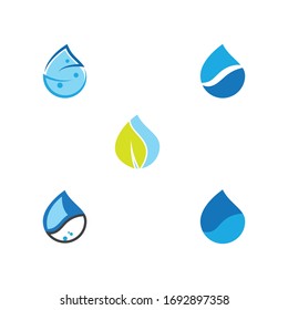 Establecer diseño de ilustración vectorial de plantillas de logotipos de caídas de agua