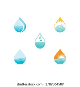 Set Water drop Logo Template vector illustration design