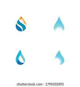 Set Water drop Logo Template vector illustration design