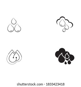 Set Water drop Logo Template vector illustration design