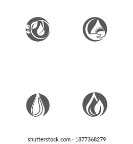 Set Water drop Logo Template vector illustration design