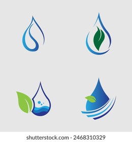 Set von Wassertropfen Logo Vorlage Vektorillustration Design