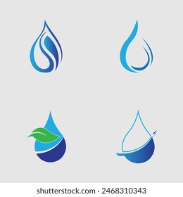set of water drop Logo template vector illustration design