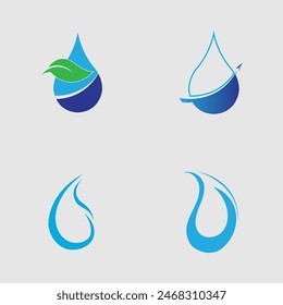 set of water drop Logo template vector illustration design