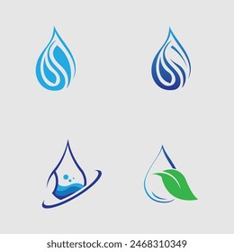set of water drop Logo template vector illustration design