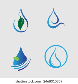 set of water drop Logo template vector illustration design