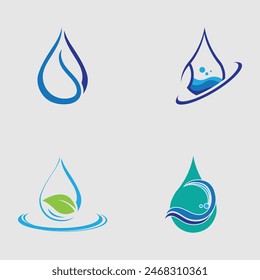 set of water drop Logo template vector illustration design