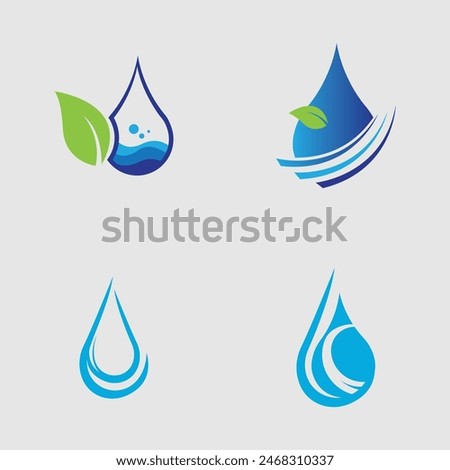 set of water drop Logo template vector illustration design