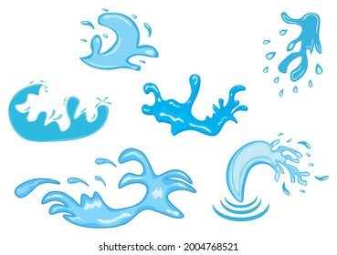 Set of Water Drop and Splash of Sparkling Blue Icon Illustration For Background or Additional to Your Design