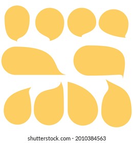 Set water drop yellow speech bubbles on white  background. chat cute or chat vector doodle message or communication icon Cloud speaking for comics and cartoons dialog.warm tone in autumn,summer. 