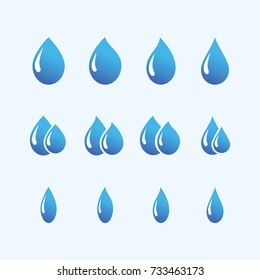 Set of water droplet vector illustration.