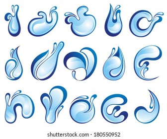 Set of water drops