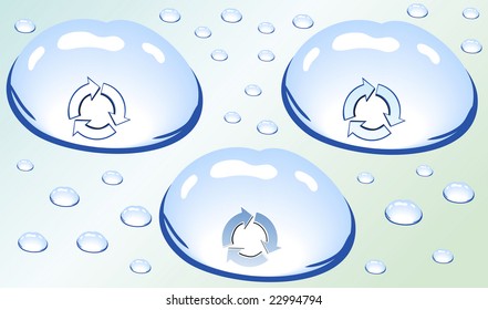 Set of water drops for cards.