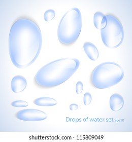 Set of water drops. eps 10