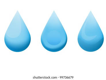 Set of water drops. eps10