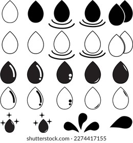 Set of water drops icon symbol