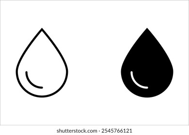 set of Water drops icons. Water drop shape. Vector illustration