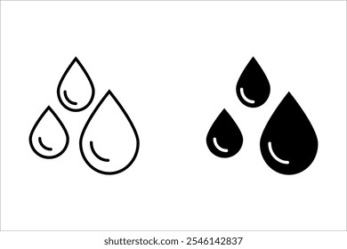 set of Water drops icons. Water drop shape. Vector illustration