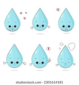 set of water drops illustration