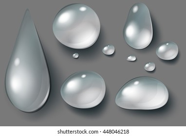 Ilustración del conjunto de gotas de agua