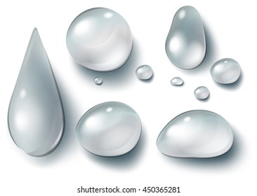 Ilustración del conjunto de gotas de agua