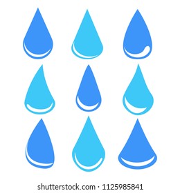 set of water drops, stock vector illustration