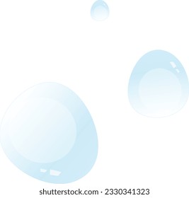 Set of water drops. Transparent individual droplets of water. Vector water. 