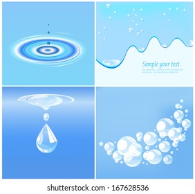 Set of water drops. Vector illustration.