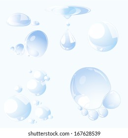 Set of water drops. Vector illustration.