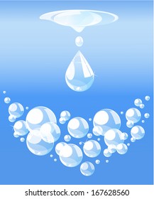 Set of water drops. Vector illustration.