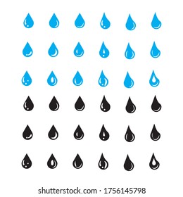 set of water drops vector illustration. Waterdrop in flat style set. Vector