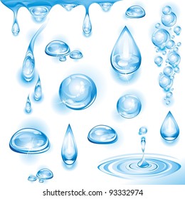 Set of water drops. Vector illustration.