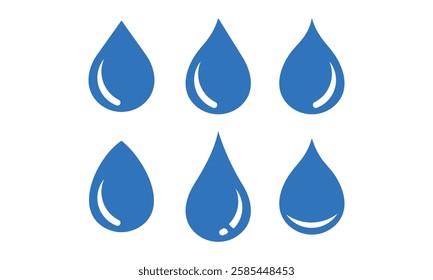 set of water drops vector template
