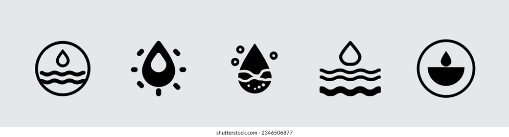 Set of water icon, Water icon collection. dropping water icon set