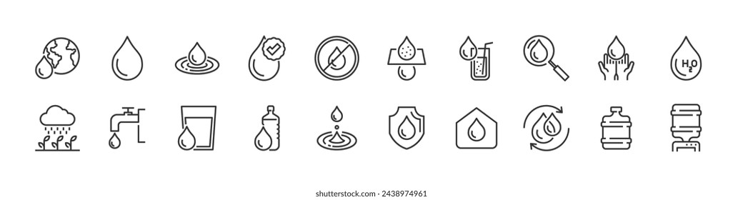 set of water icons, water drop, aqua