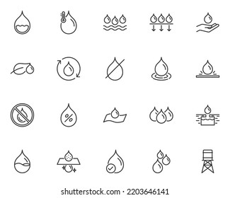 set of water icons, natural, element