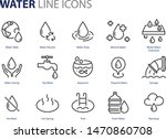 set of water icons, natural, pool, mineral water, ocean